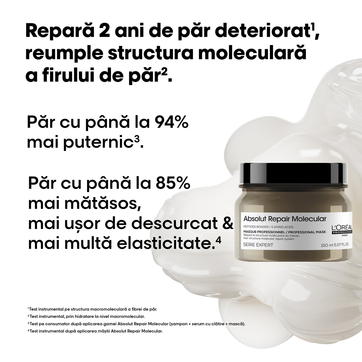 L’Oréal Professionnel Absolut Repair Molecular – Koncentrált pakolás sérült hajra, 5 aminosavval és peptiddel, 150 ml