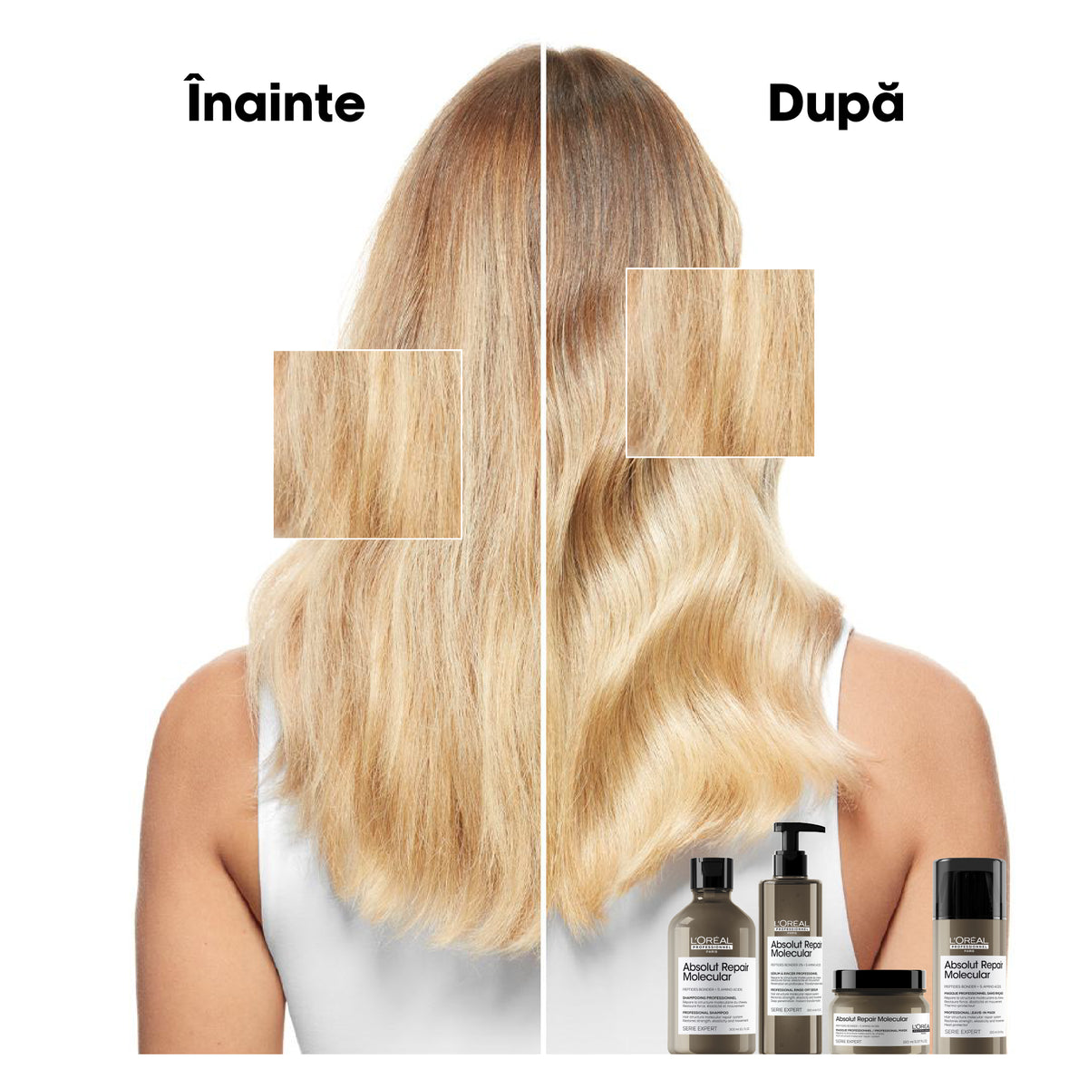 L’Oréal Professionnel Absolut Repair Molecular – Koncentrált pakolás sérült hajra, 5 aminosavval és peptiddel, 150 ml