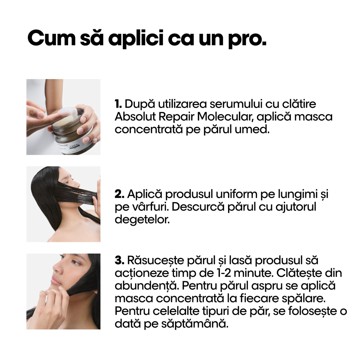 L’Oréal Professionnel Absolut Repair Molecular – Koncentrált pakolás sérült hajra, 5 aminosavval és peptiddel, 150 ml
