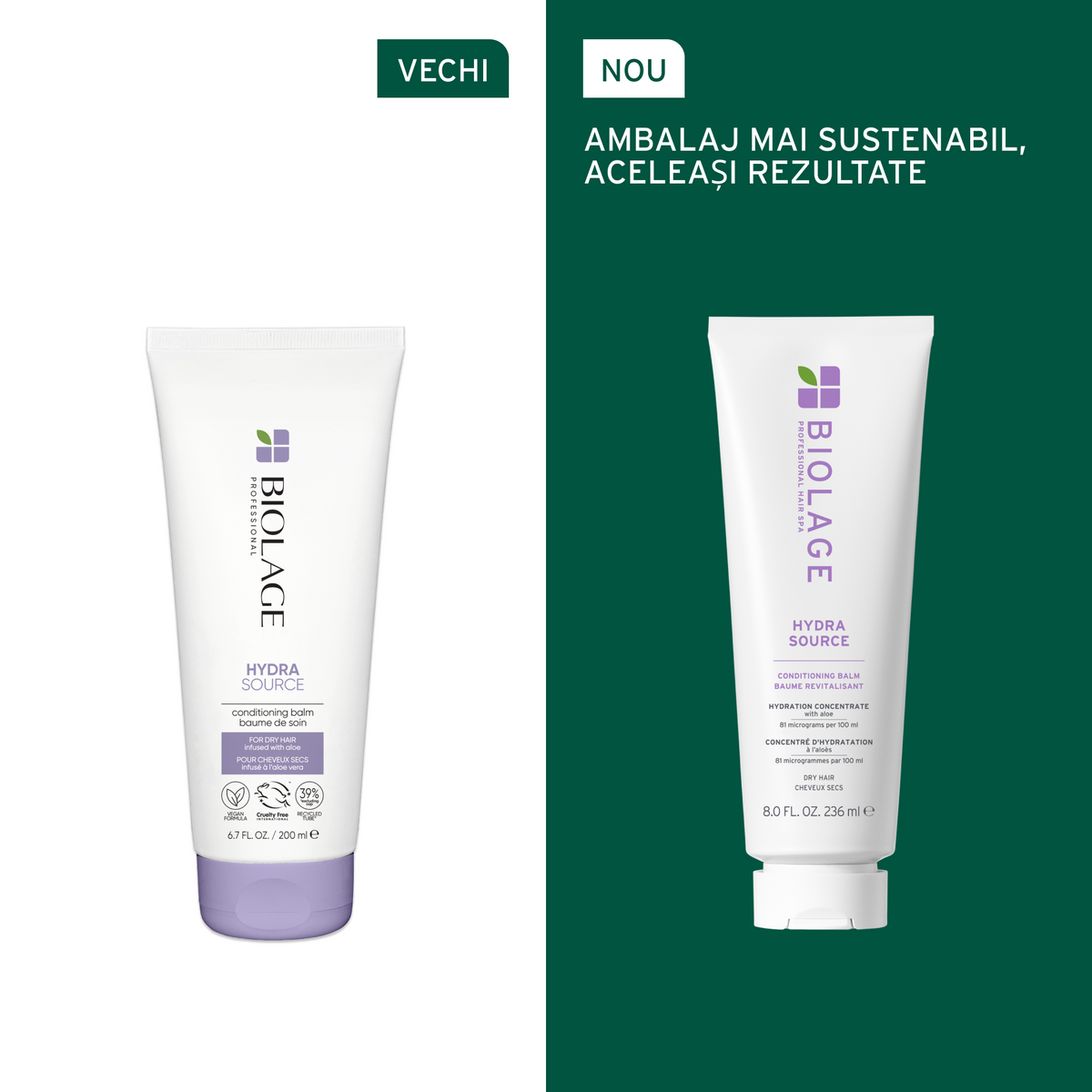 Biolage Hydra Source – Hidratáló balzsam Aloe Verával és Hialuronsavval minden hajtípusra, 236 ml