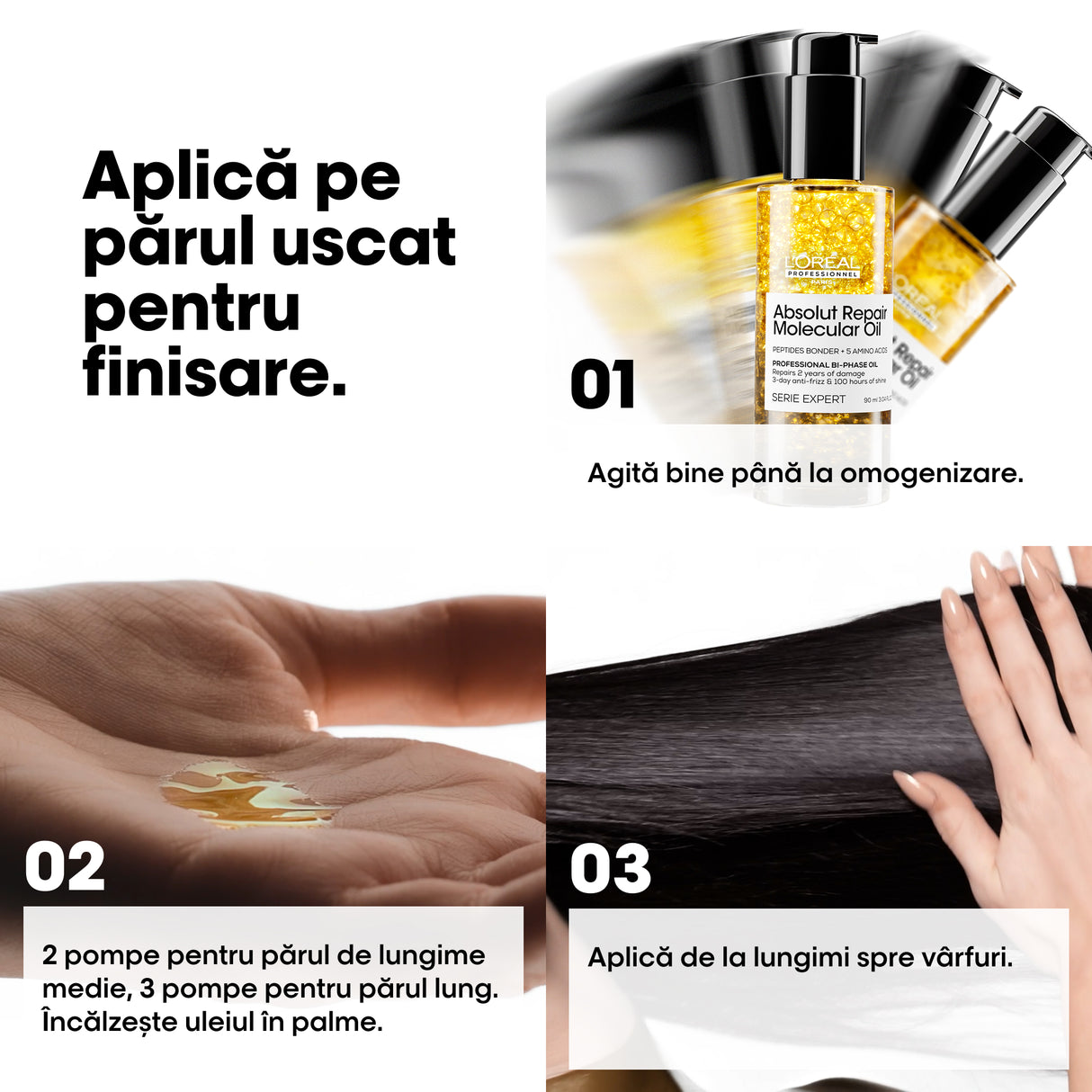 L’Oréal Professionnel Absolut Repair Molecular kétfázisú haj olaj – göndörödésgátló, intenzív táplálás és 100 órás ragyogás