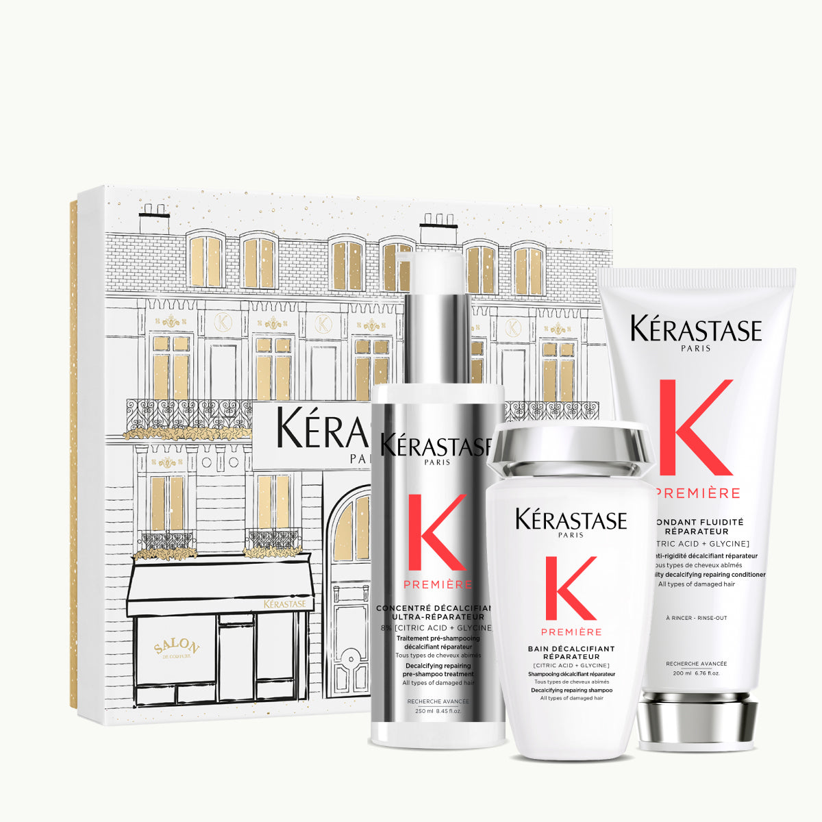 Kérastase Première Fondant Holidays 2025 – Helyreállító és Vízkőoldó Ajándékszett: Concentré 250 ml + Bain 250 ml + Fondant 200 ml