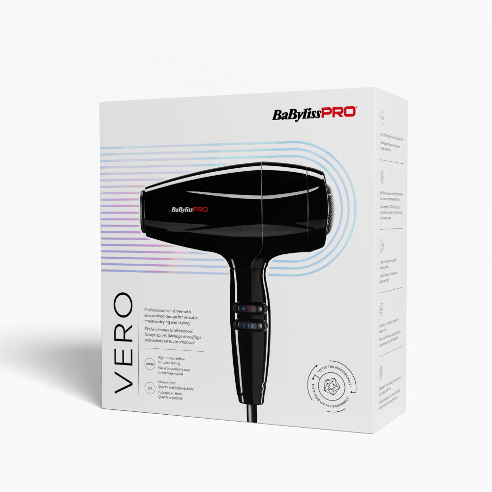 BaBylissPRO VERO – Professzionális Hajszárító 2000W, AC Motor, Ionos Technológia