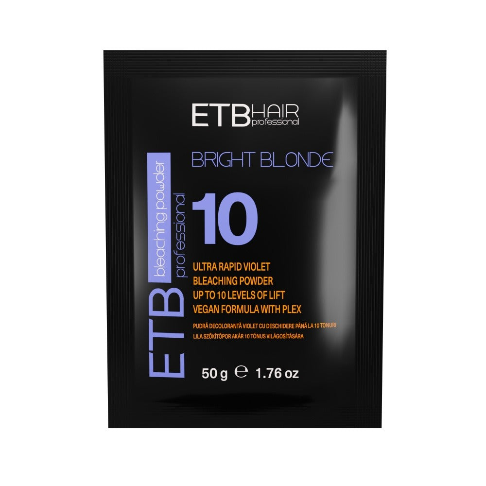 ETB Hair Bright Blonde Violet Plex 10 – Professzionális vegán szőkítőpor, akár 10 árnyalatnyi világosítás