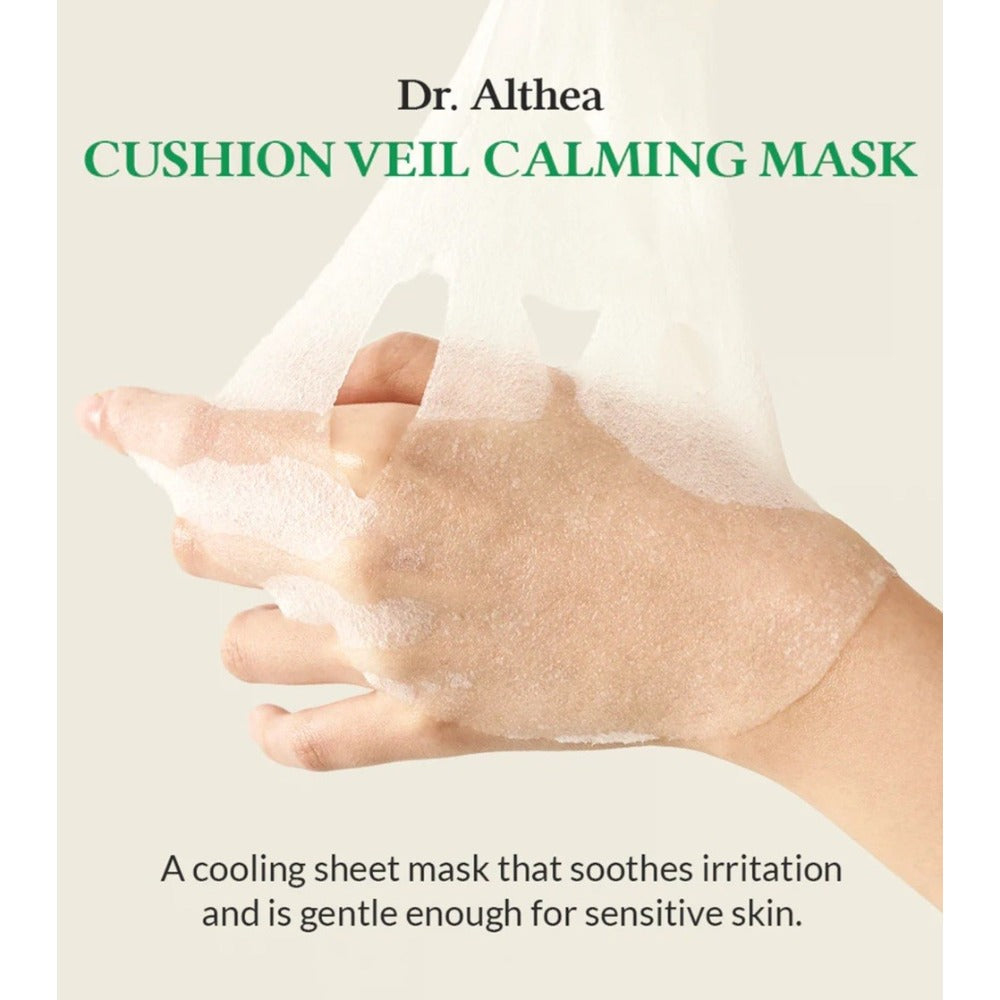 DR. Althea Cushion Veil Calming Mask Nyugtató és hidratáló fátyolmaszk érzékeny bőrre 35g