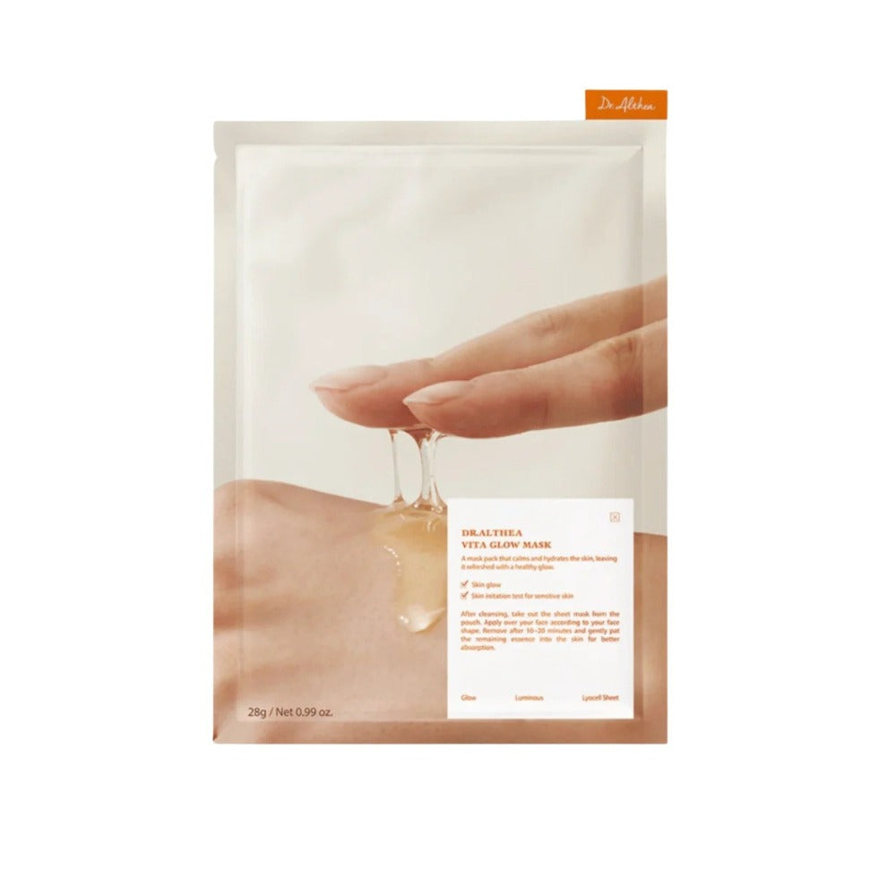 Dr. Althea Vita Glow Mask – Fényesítő fátyolmaszk niacinamiddal, vitaminokkal és antioxidánsokkal a ragyogó és revitalizált bőrért, 28g