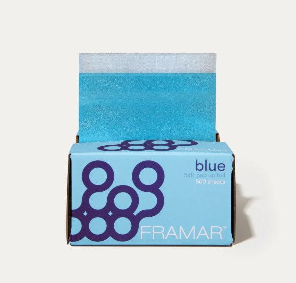 Framar Blue – Előre vágott és dombornyomott alumíniumfólia szett, 500 db, melír és professzionális technikákhoz
