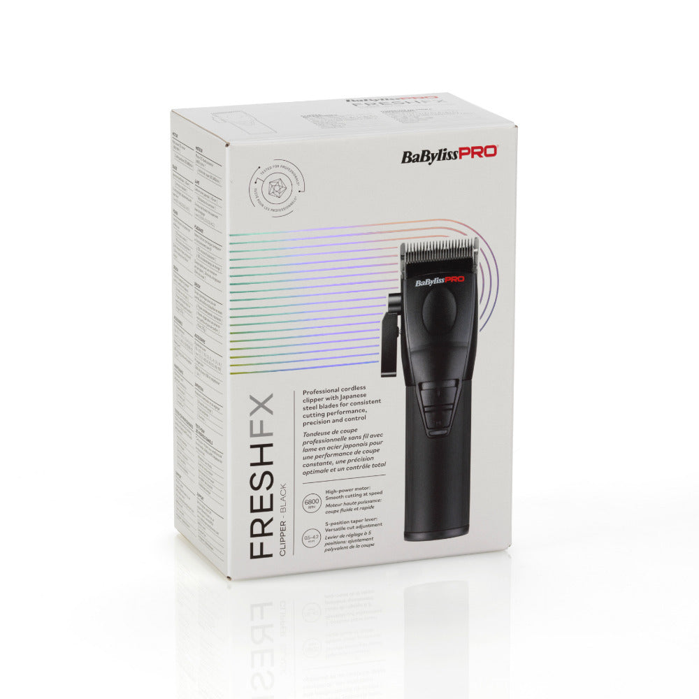 BaBylissPRO FreshFX Clipper – Professzionális vezeték nélküli hajvágó gép, Fade pengék, 6800 RPM, USB-C