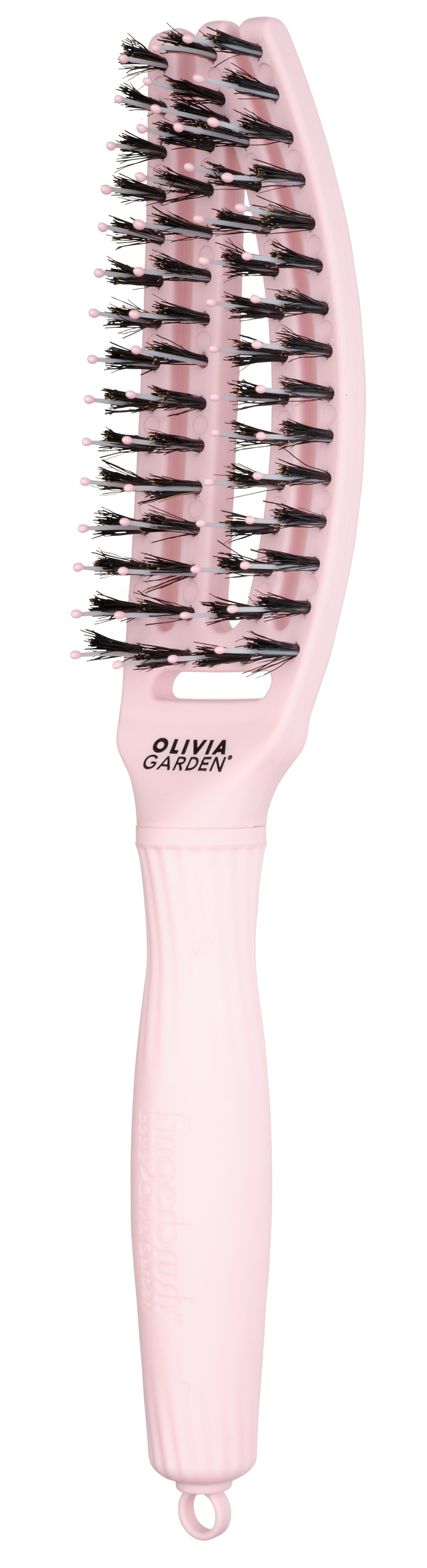 Olivia Garden Fingerbrush Care Iconic Boar & Nylon – Pasztell rózsaszín S – Professzionális fésű a fájdalommentes gubancmentesítéshez és a fényes hajért
