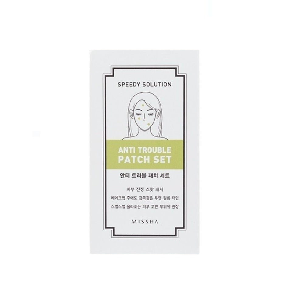 MISSHA Speedy Solution Anti-Trouble Patch Set (8 Foi) – Plasturi Anti-Coșuri cu Acid Salicilic și Tea Tree pentru Tratarea Imperfecțiunilor și Calmarea Tenului