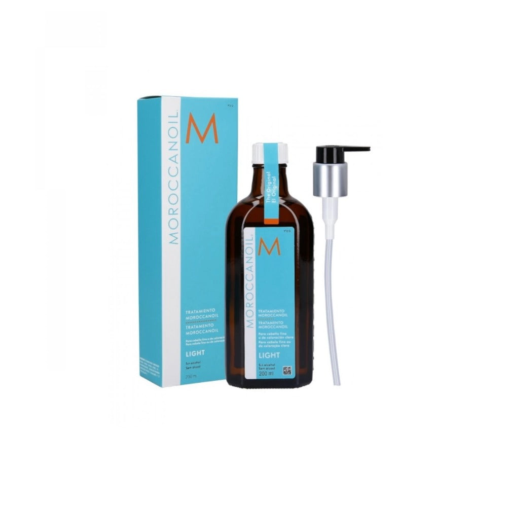 Moroccanoil Treatment Light 200ml – Ulei Profesional pentru Păr Fin, Blond sau Decolorat, cu Ulei de Argan pentru Strălucire și Hrănire Intensă