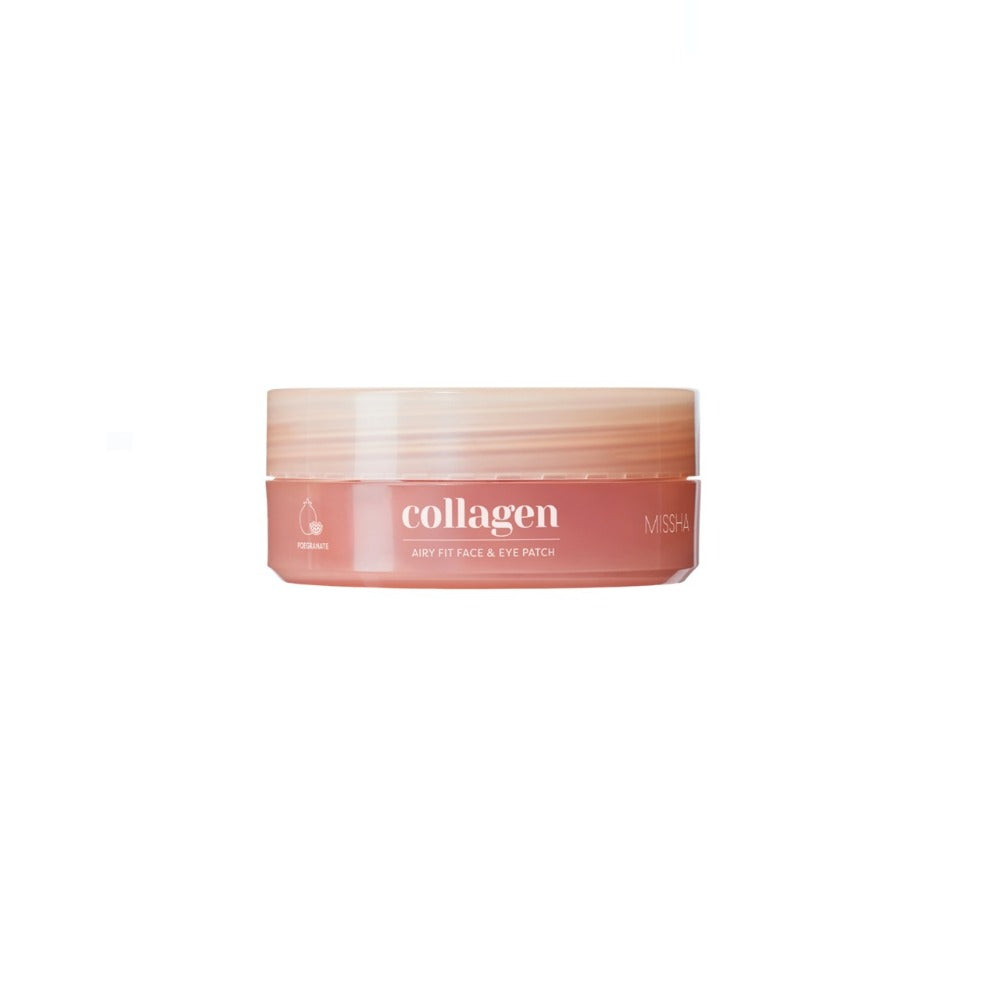 MISSHA Airy Fit Collagen Lifting Face & Eye Patch 60g – Patch-uri Hidrogel pentru Față și Conturul Ochilor cu Colagen Marin, Efect Lifting, Fermitate și Anti-Rid