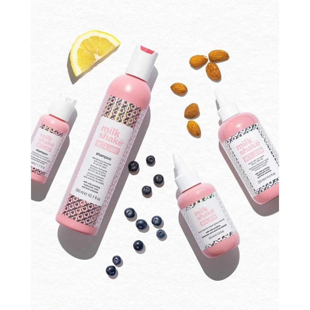 Milk Shake Insta.Light Shampoo 300ml – Șampon Fortifiant cu Acid Hialuronic și Proteine din Lapte pentru Strălucire Tip Glass Hair