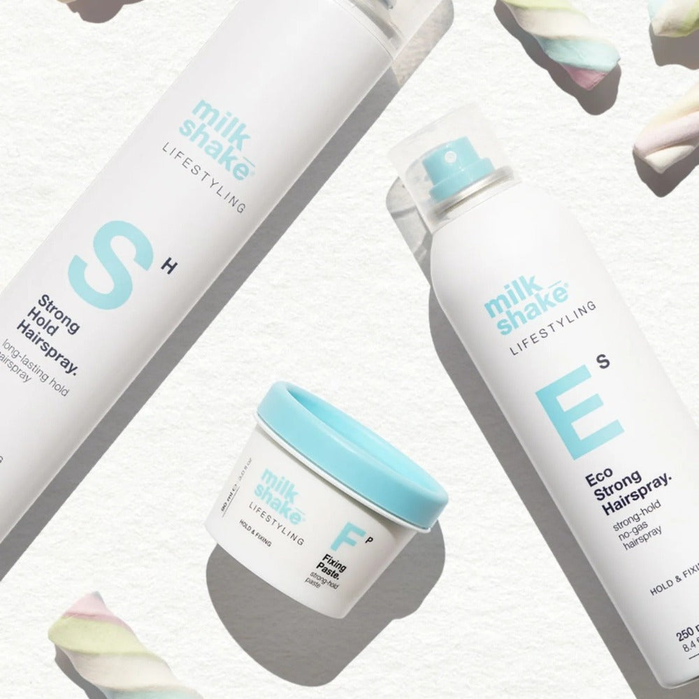 Milk Shake Lifestyling Eco Strong Hairspray 250ml – Fixativ Profesional cu Fixare Puternică, Protecție UV și Fără Aerosoli