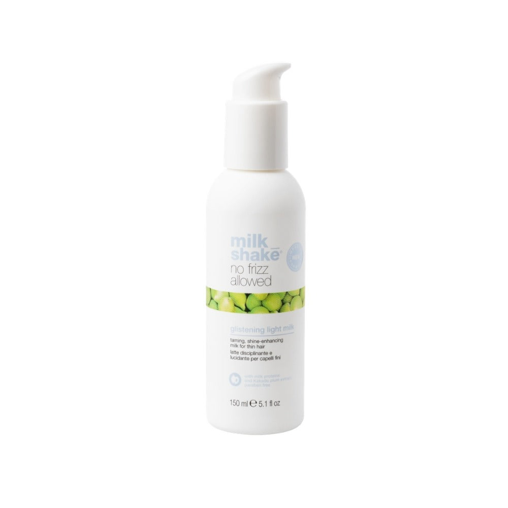 Milk Shake No Frizz Allowed Glistening Light Milk 150ml – Hidratáló Anti-Frizz Hajtej a Simaságért, Fényért és az Elektrosztatikus Feltöltődés Ellen