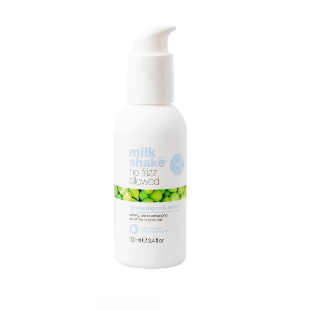 Milk Shake No Frizz Allowed Glistening Rich Serum 100ml – Ser Profesional Anti-Frizz pentru Strălucire Intensă, Netezire și Controlul Electrizării Părului