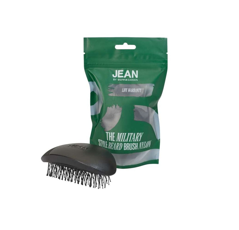 Olivia Garden JEAN The Military Style Beard Brush Nylon Professzionális szakállkefe nejlon sörtékkel