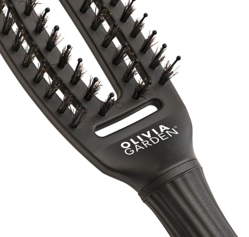 Olivia Garden FingerBrush Combo Small Full Black – Professzionális antisztatikus hajkefe a kibontáshoz és a sima felülethez