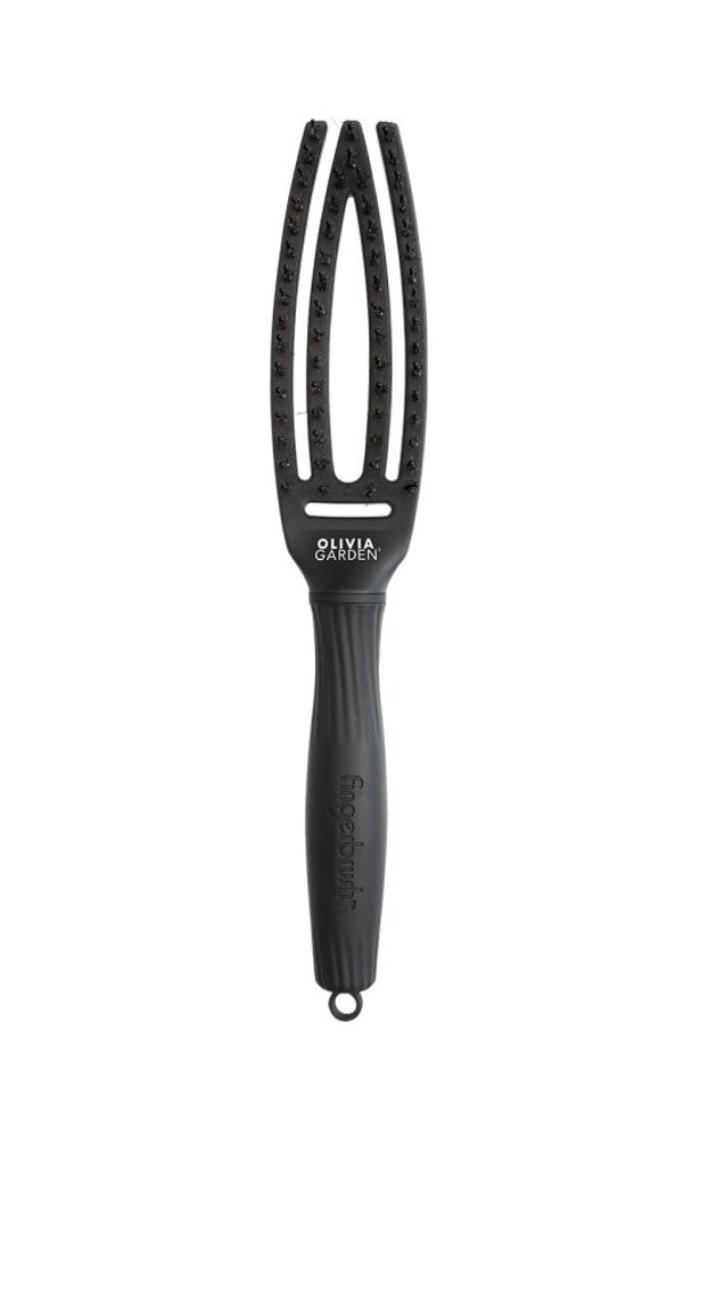 Olivia Garden FingerBrush Combo Small Full Black – Professzionális antisztatikus hajkefe a kibontáshoz és a sima felülethez