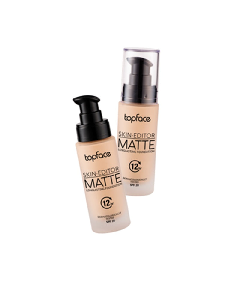 Topface Skin Editor Matte Longlasting Matt Alapozó 12H – Tökéletes Fedés, Könnyed Textúra és SPF 20 Védelem