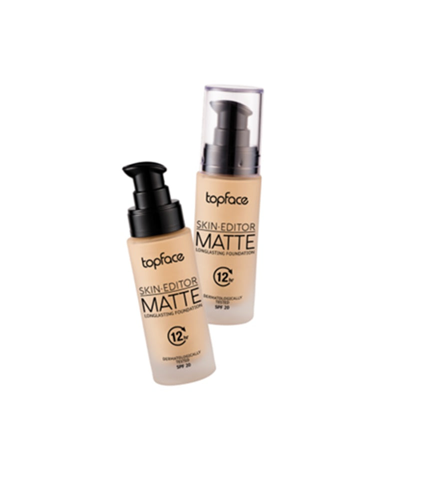 Topface Skin Editor Matte Longlasting Matt Alapozó 12H – Tökéletes Fedés, Könnyed Textúra és SPF 20 Védelem