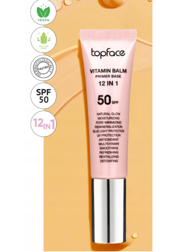 Topface Vitamin Balm Primer Base 12 az 1-ben – Sminkalap esszenciális vitaminokkal a sima, ragyogó és tökéletesen előkészített bőrért