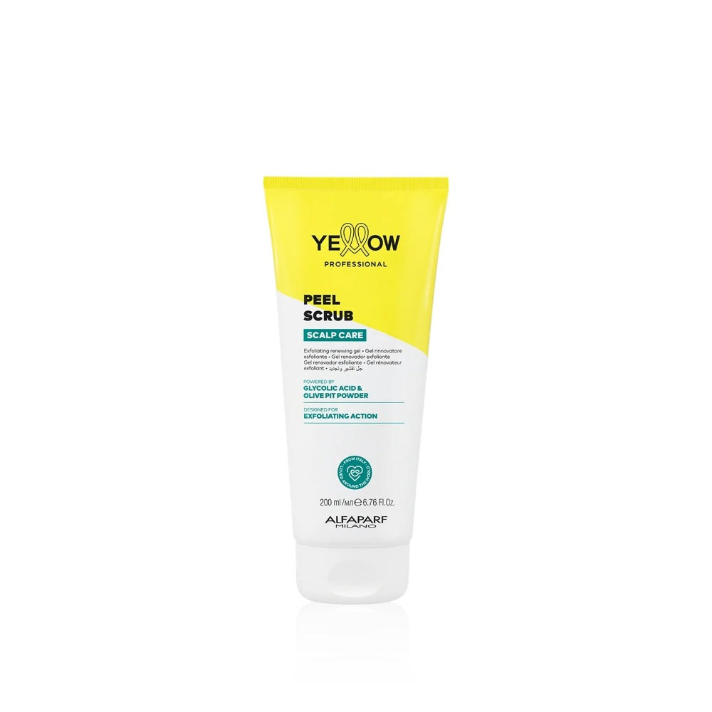 Yellow Scalp Peel Scrub – Professzionális hámlasztó fejbőrradír glikolsavval, korpásodás és faggyú ellen, 200 ml