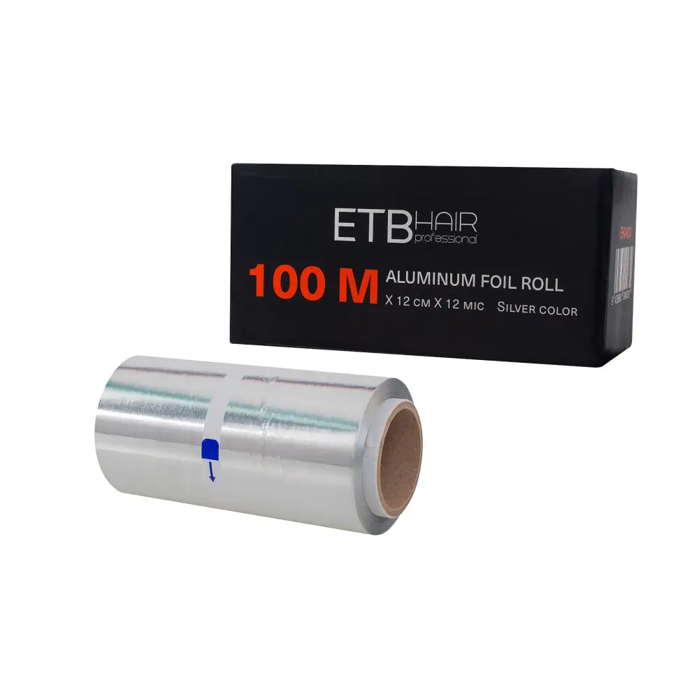 ETB Disposable Rolă Folie De Aluminiu Pentru Șuvițe 100m X 12cm X 12 Microni