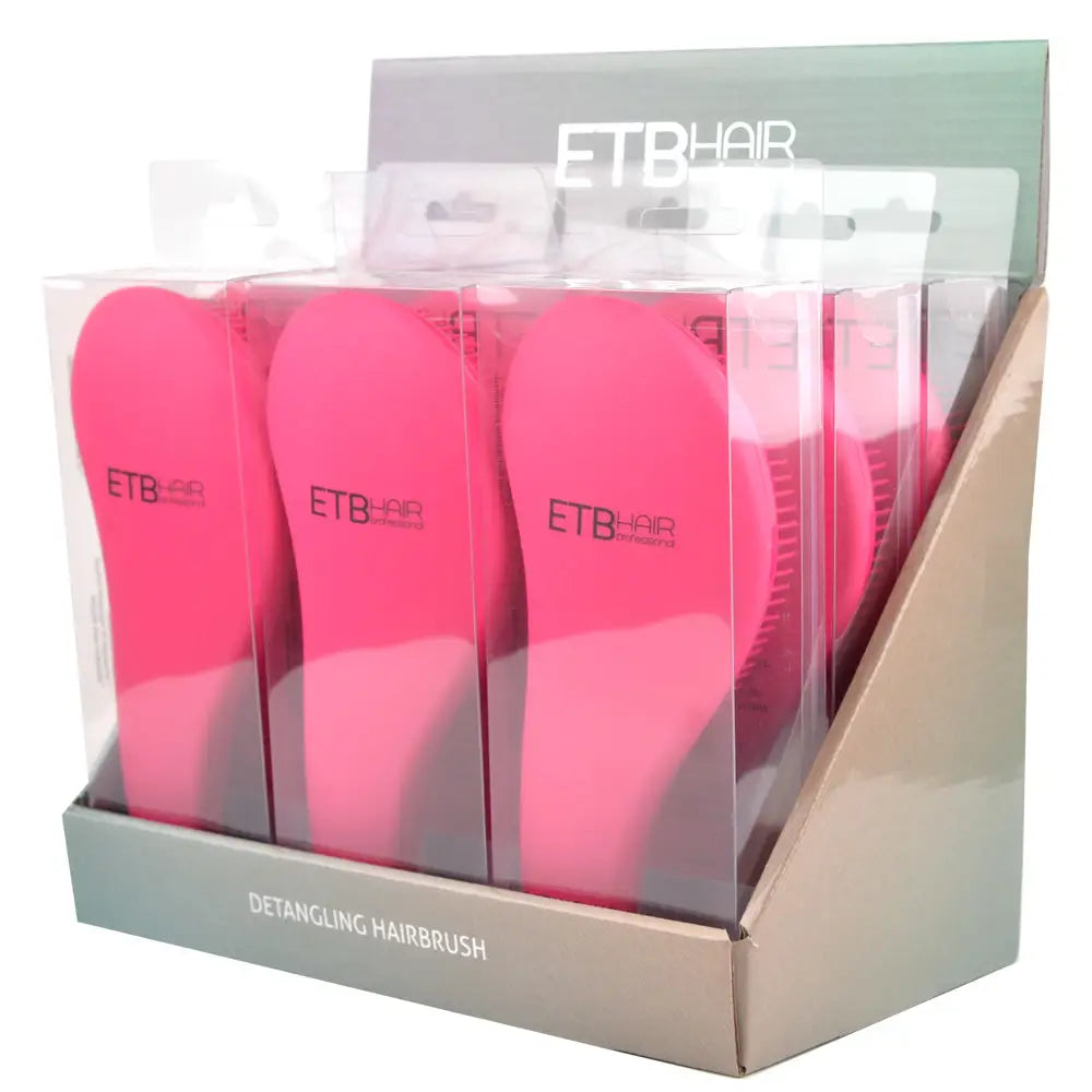 ETB Hair – Professzionális Display 9 Pink/Rózsaszín Hajbontókefével - Hajformázó Eszközök