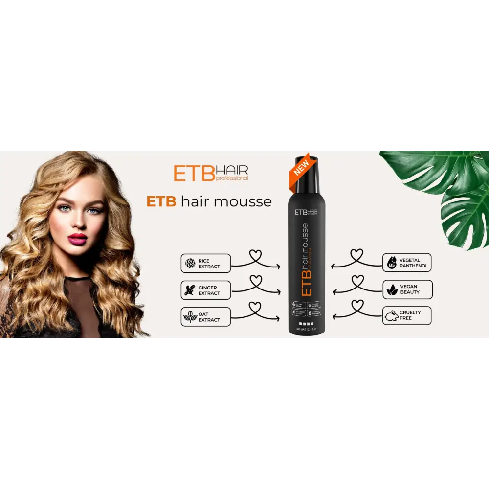 ETB Hair Professzionális Ultra Erős Hajhab Hosszantartó Hatással 300ml - Haj