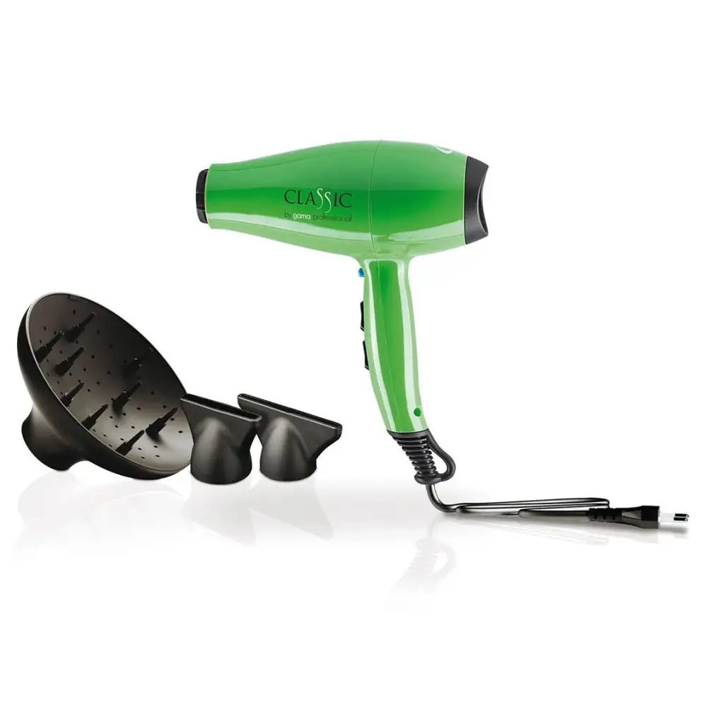 GA.MA Classic Professzionális Hajszárító – 2200W-os Olasz AC Motorral Gyors Szárítás Ergonomikus Kialakítás - ZÖLD