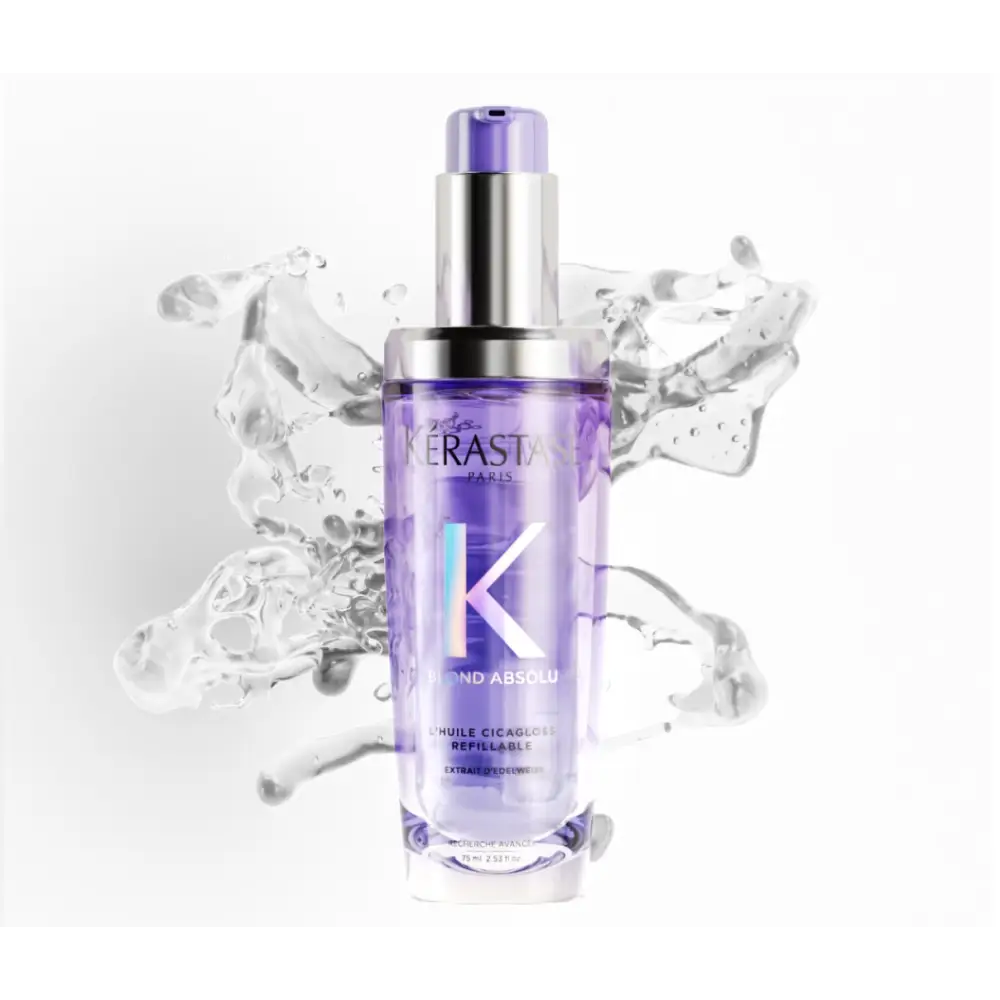 Hidratáló És Regenráló Olaj Szőke Haj Ápolására Utántölthető Üvegben Kérastase Blond Absolu L’Huile