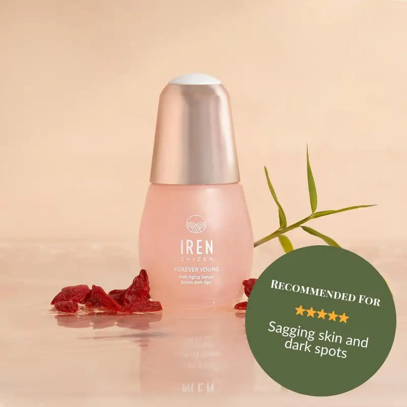 IREN Shizen Forever Young Serum 20ml – Öregedésgátló arcszérum peptidekkel, goji bogyóval és BIYUSEN™ termálvízzel a feszesítésért és a ráncok kisimításáért