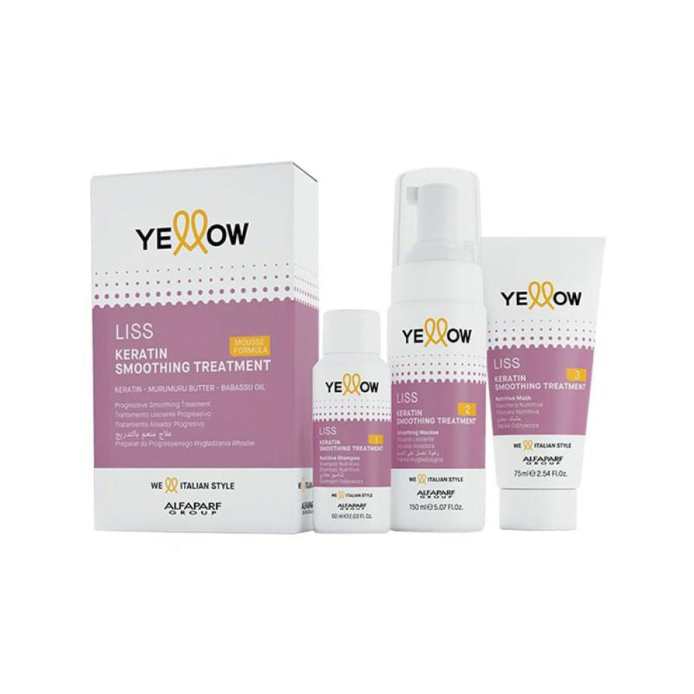 Yellow Liss simító készlet - professzionális keratinos hajegyenesítő kezelés