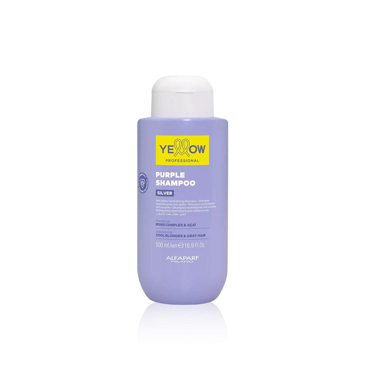 Yellow Purple Shampoo 500ml – Professzionális Lila Sampon Hideg Szőke és Ősz Hajra 💜✨ Azonnali Sárga Reflexek Semlegesítése