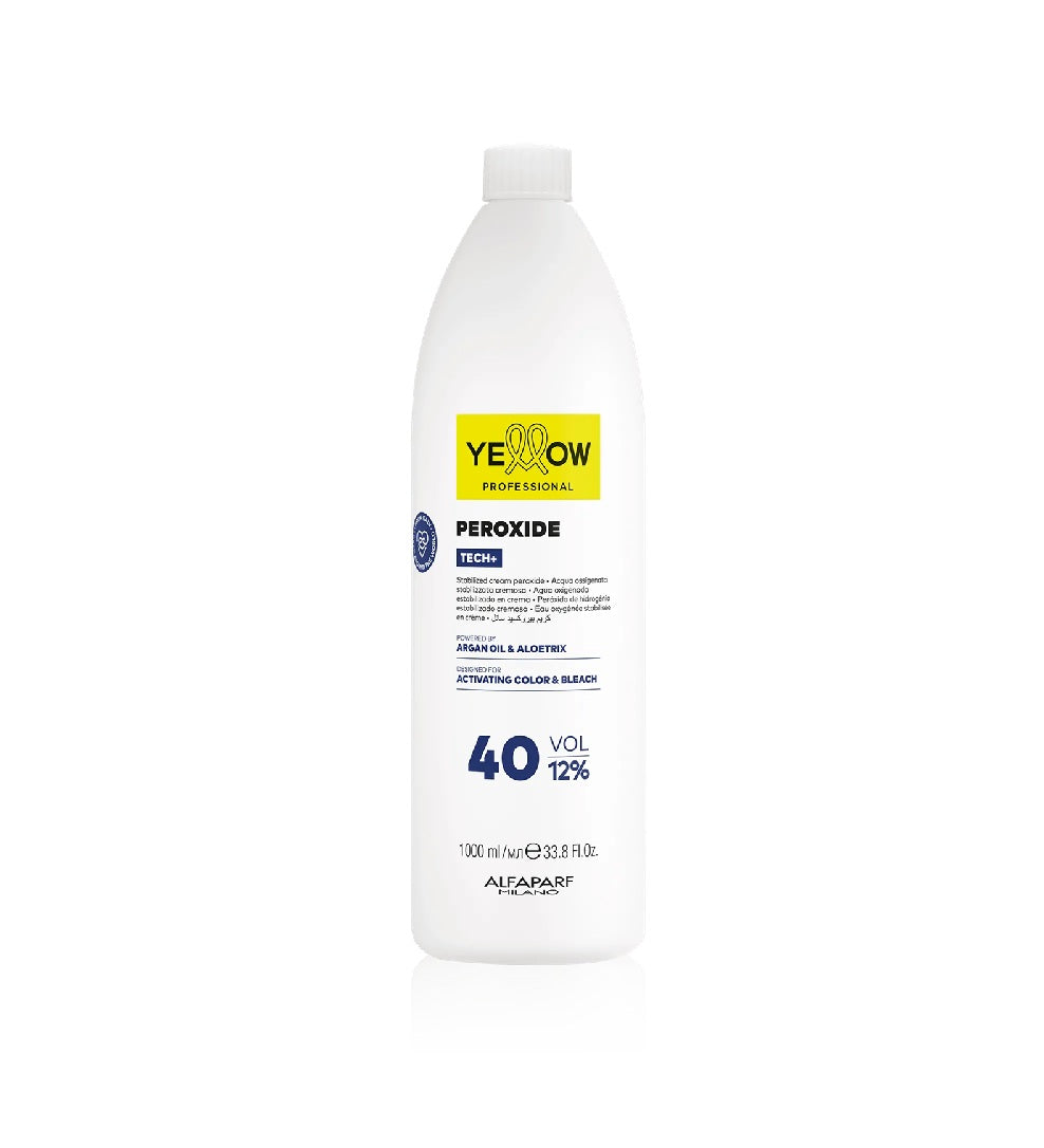 YELLOW Peroxide Tech+ 12% 40Vol – Professzionális Oxidáló Emulzió az Egyenletes és Ragyogó Színezésért