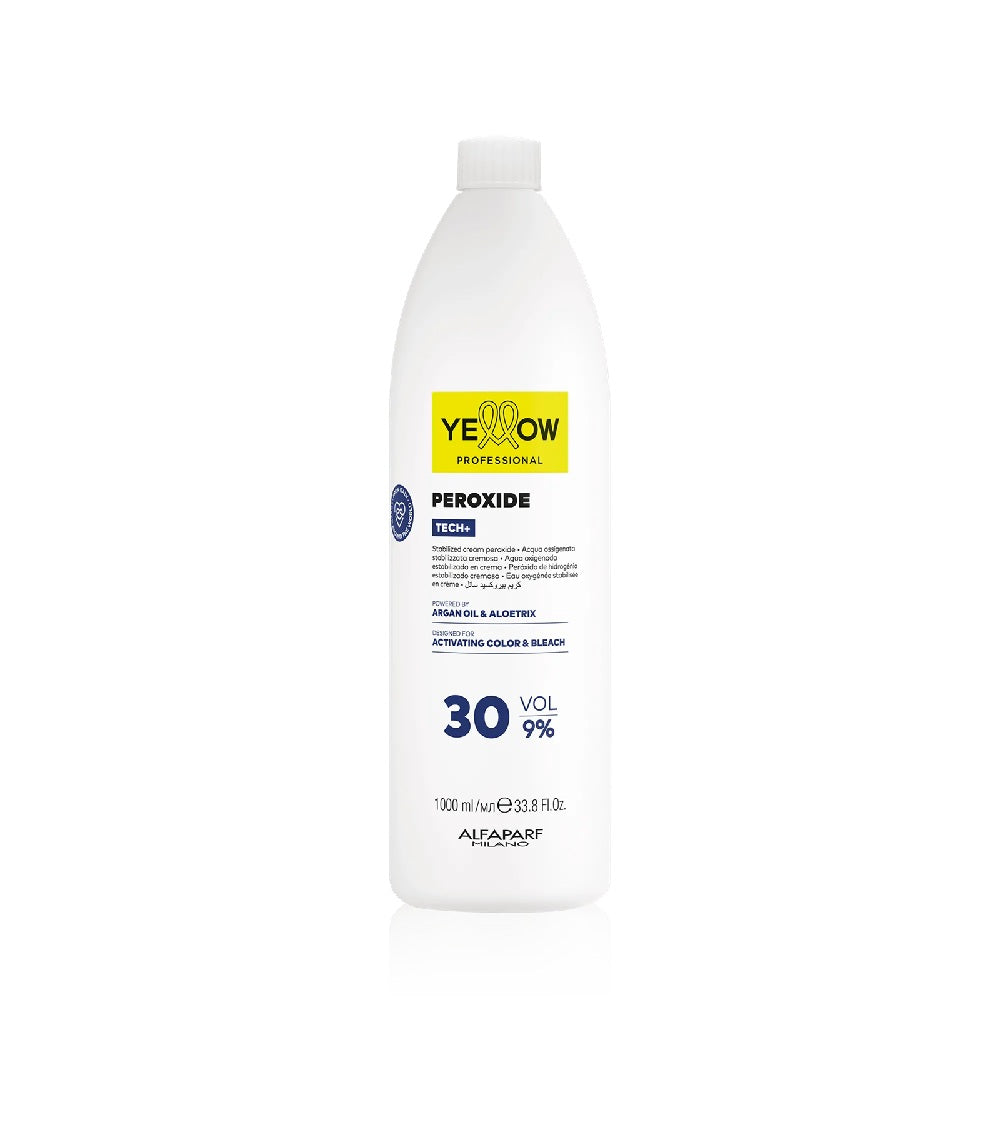 YELLOW Peroxide Tech+ 9% 30Vol – Professzionális Oxidáló Emulzió az Egyenletes és Ragyogó Színért
