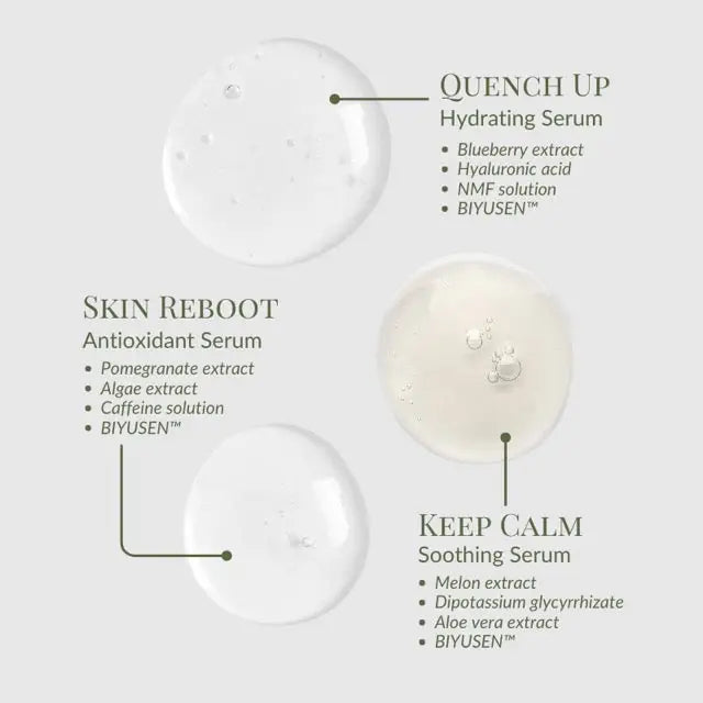 IREN Shizen Dew Up Discovery Kit – Japán Luxus Mini Szérumkészlet Száraz Érzékeny és Vízhiányos Bőrre - Kozmetika