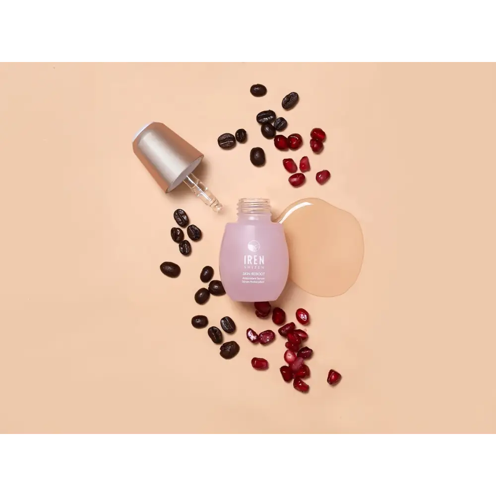 IREN Shizen Skin Reboot 20ml – Japán Antioxidáns Szérum Gránátalmával Koffeinnel és Vörös Algával a Sugárzó Védett