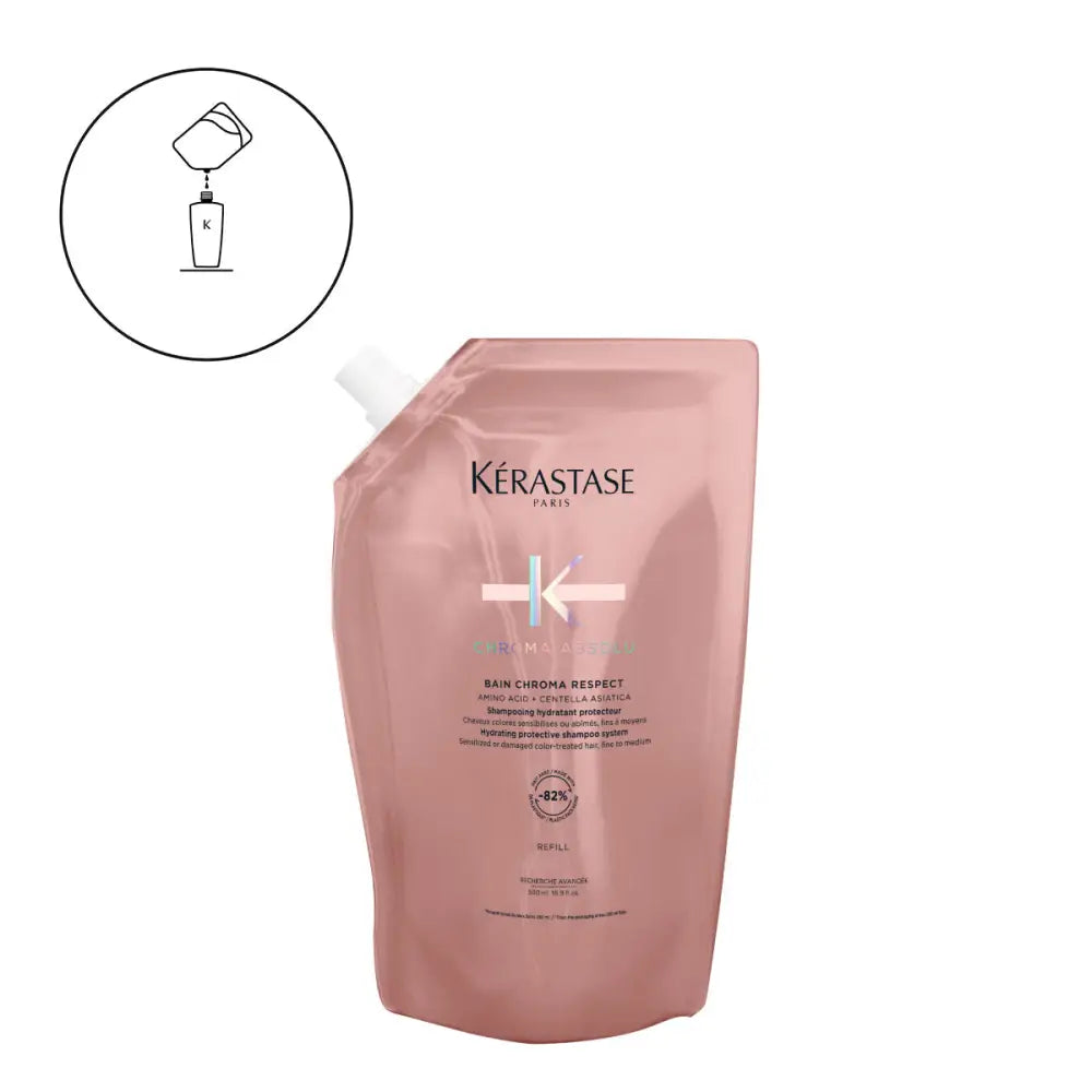 Kérastase Chroma Absolu Bain Chroma Respect – Hidratáló Sampon Festett Hajra - 500 ml Utántöltő - Haj