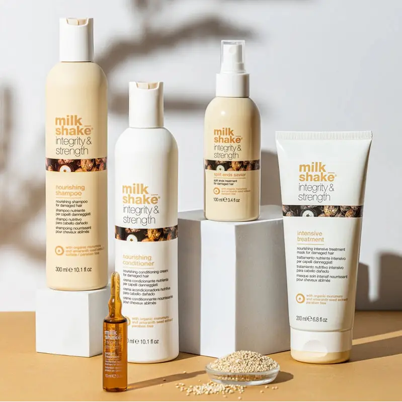 Milk Shake Integrity & Strength – Intenzív hajpakolás sérült hajra keratinnal és természetes olajokkal 200 ml - Haj