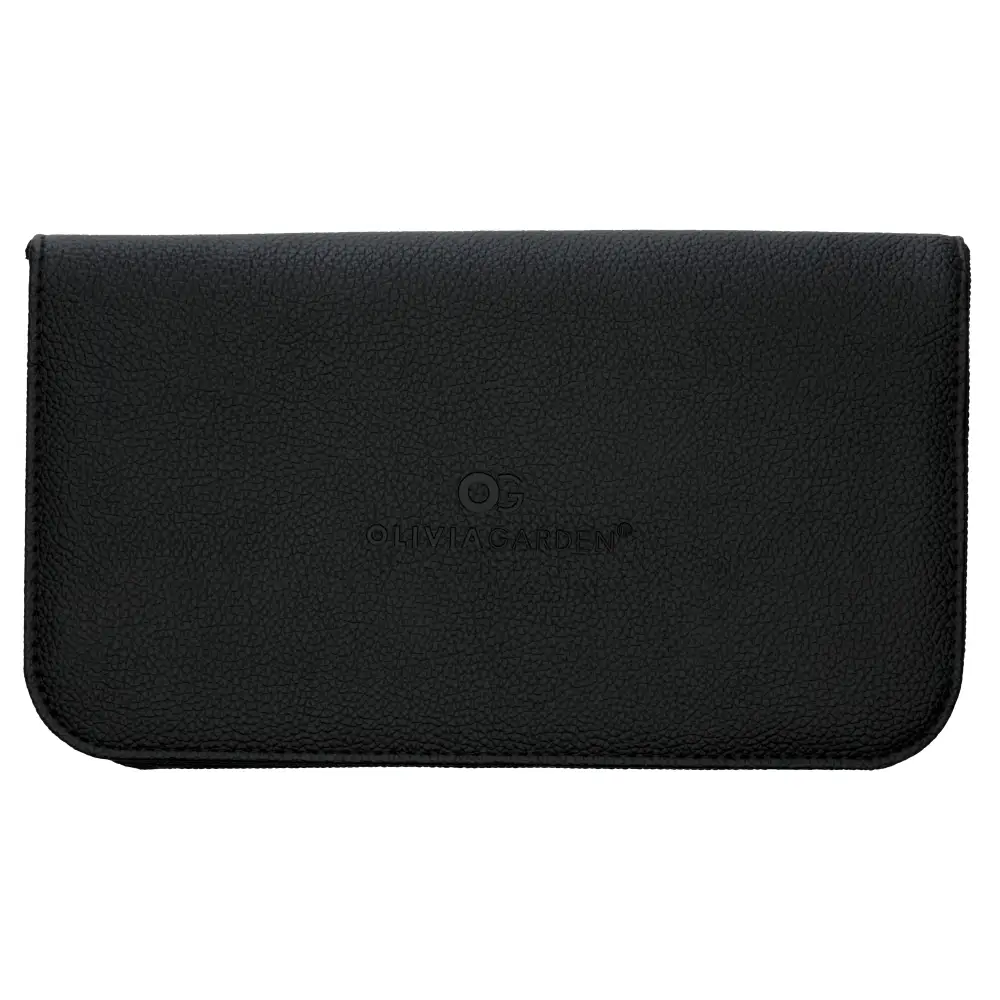 Olivia Garden Black Standard Pouch – Professzionális ollótartó tok 3 rekesszel elegáns matt fekete dizájnnal