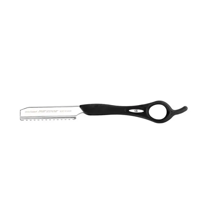 Olivia Garden The Edge Soft Touch – Brici Profesional 17.5 cm cu Mâner Ergonomic și Lamă Interșanjabilă din Oțel