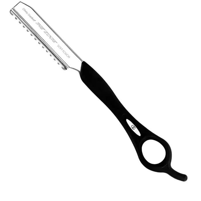 Olivia Garden The Edge Soft Touch – Brici Profesional 17.5 cm cu Mâner Ergonomic și Lamă Interșanjabilă din Oțel