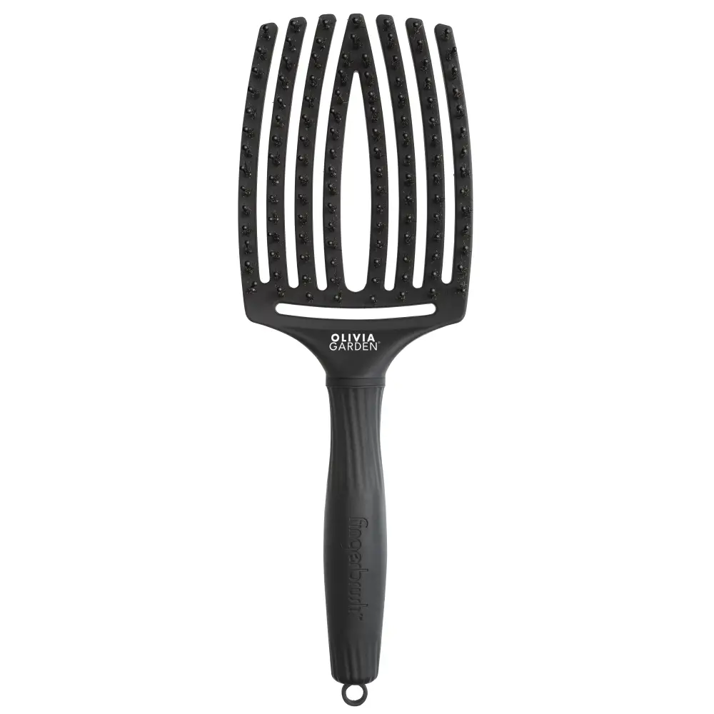 Perie Profesională Curbată Din Păr De Mistreț Și Nailon Olivia Garden Fingerbrush Care Iconic Boar&Nylon Full