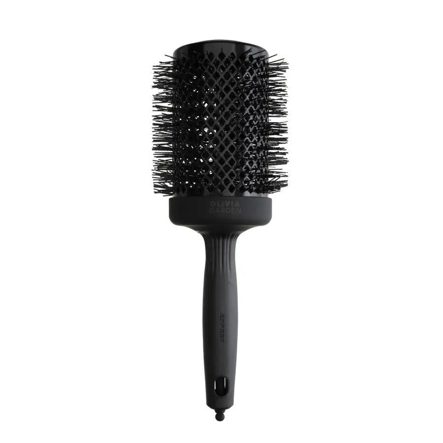 Perie termică rotundă Olivia Garden Expert Blowout Shine 65mm Black Label bară ceramică cu turmalină și peri ondulați