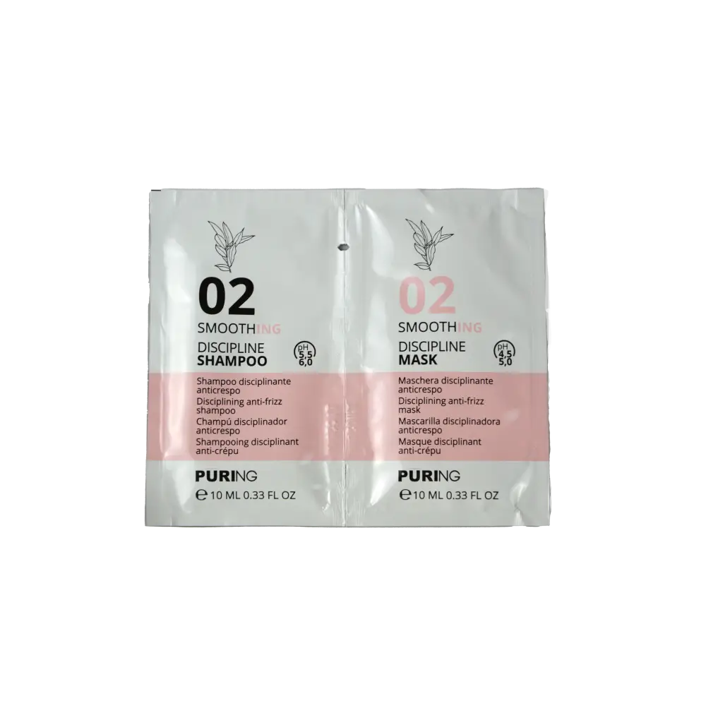 Puring Smoothing Fegyelmező Sampon és Hajpakolás Göndör és Frizzy Hajra 10 + 10 ml - Minták és Teszterek