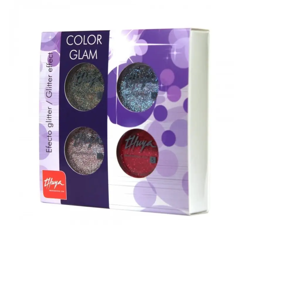 Thuya Color Glams – 4 darabos csillámpor szett a ragyogó glam stílusú manikűrért - Manikűr / Pedikűr
