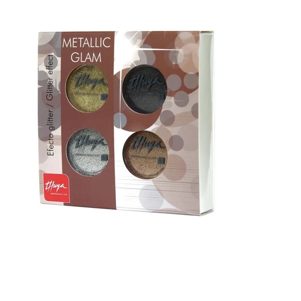 Thuya Metal Glams – 4 darabos metál akrilpor szett a lenyűgöző ragyogó körmökhöz - Manikűr / Pedikűr