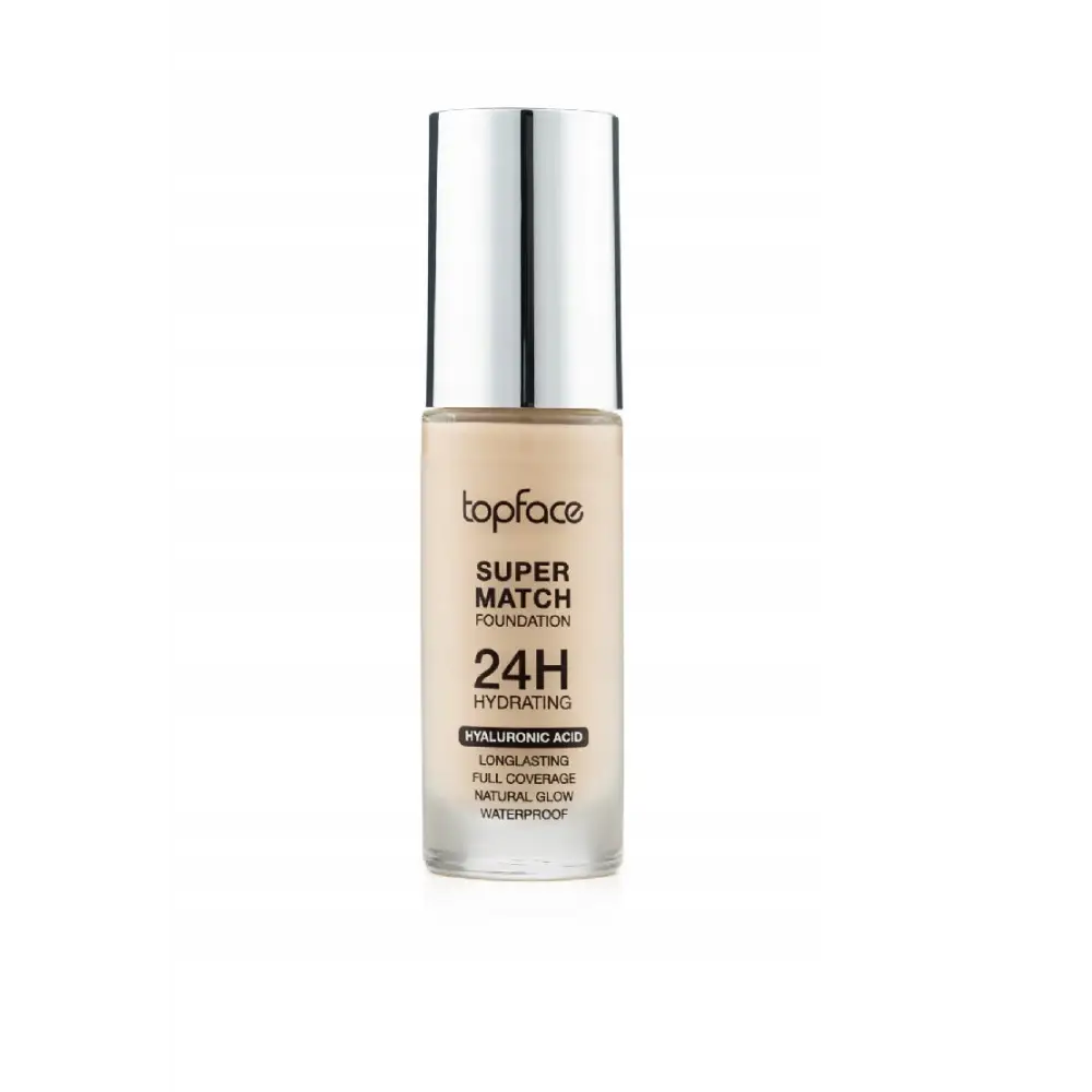 Topface 24H Super Stay Alapozó – Tartós Közepestől Erős Fedés Intenzív Hidratálás Hialuronsavval és Természetes Hatás